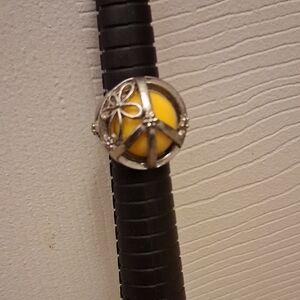 Peace Ring with Yellow Sphere
